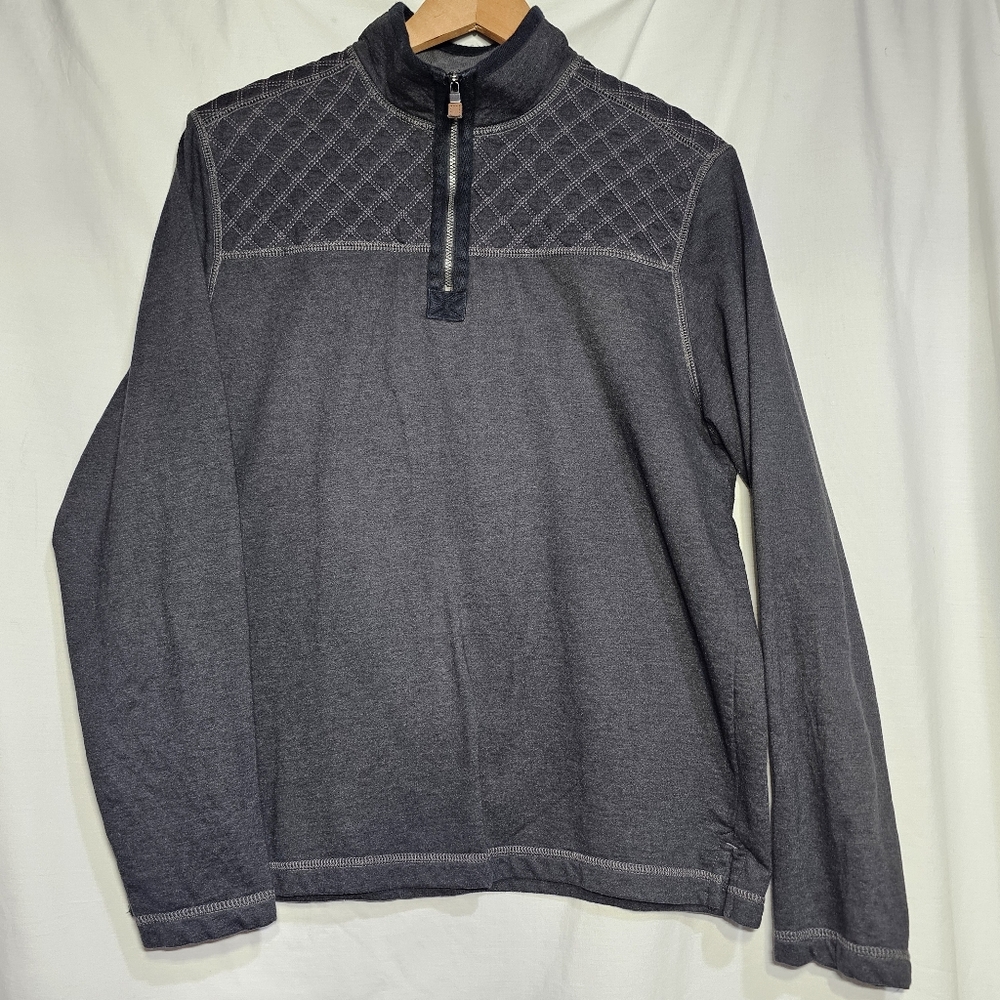 G.H. Bass & Co Men's Mountain Wash Quarter-Zip Fleece Pullover - Gray, Med.